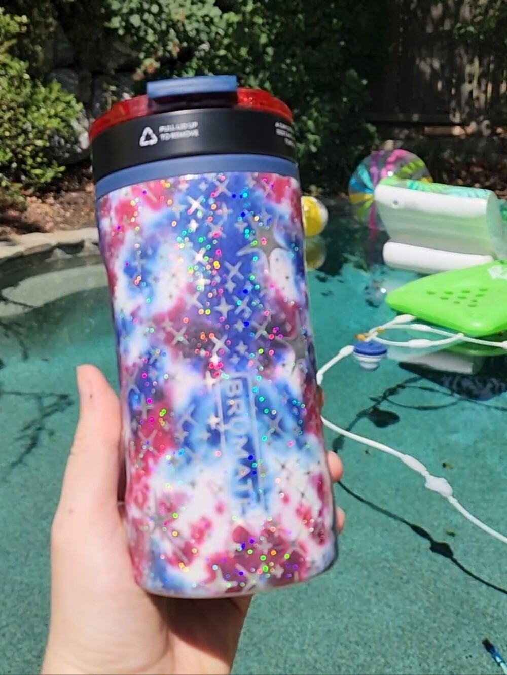 BRÜMate Galaxy Insulated Travel Mug - Sparkle Tie-Dye Pink & Blue